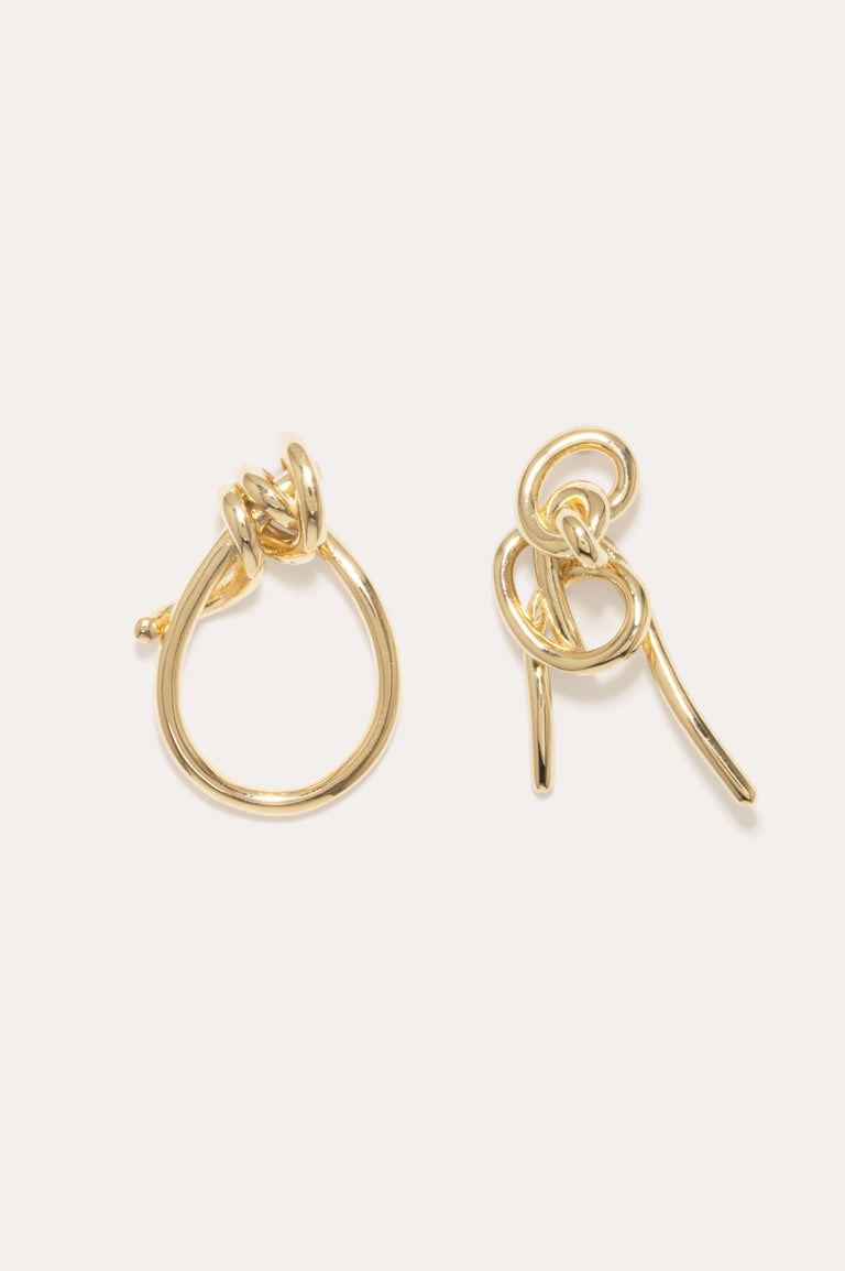 "Notsobig" Thread II - Gold Vermeil Earrings