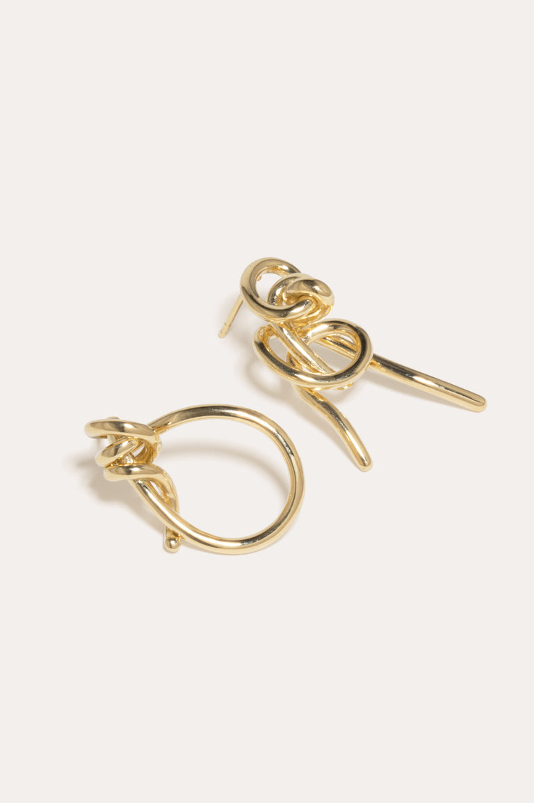 "Notsobig" Thread II - Recycled Gold Vermeil Earrings