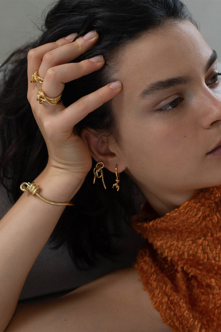 "Notsobig" Thread II - Recycled Gold Vermeil Earrings
