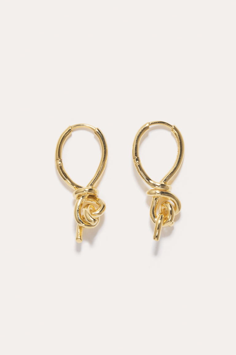 "Notsobig" Thread I - Gold Vermeil Earrings