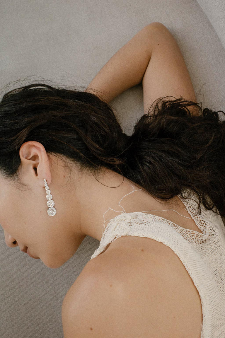 Z10 - Boucles d'oreilles en oxyde de zirconium et argent sterling