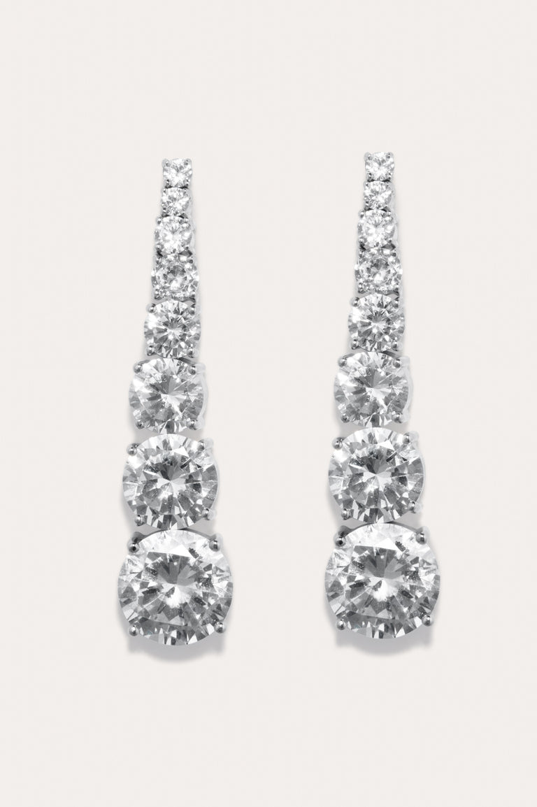 Z10 - Boucles d'oreilles en oxyde de zirconium et argent sterling