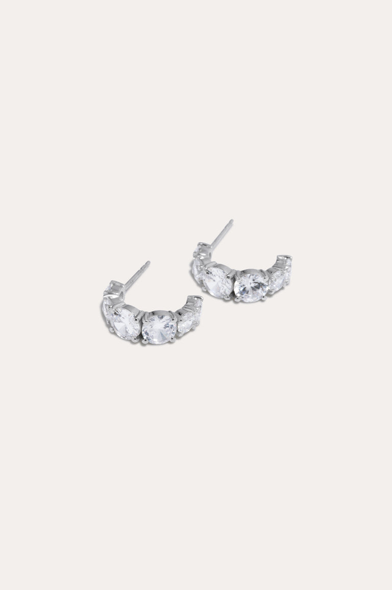 Bright Hours - Zirconia and Recycled Silver Earrings