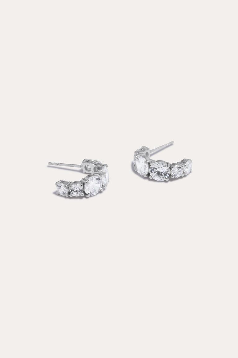 Bright Hours - Zirconia and Recycled Silver Earrings