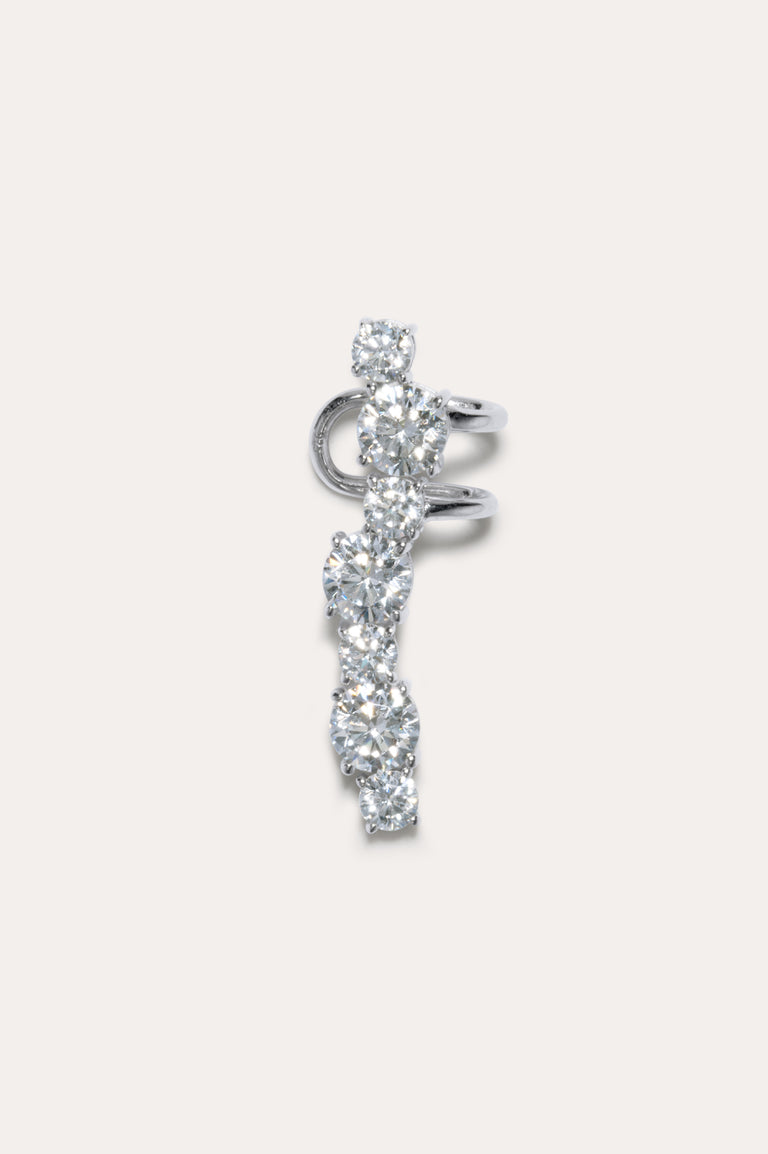 Chips or Fries? - Zirconia and Recycled Silver Ear Cuff