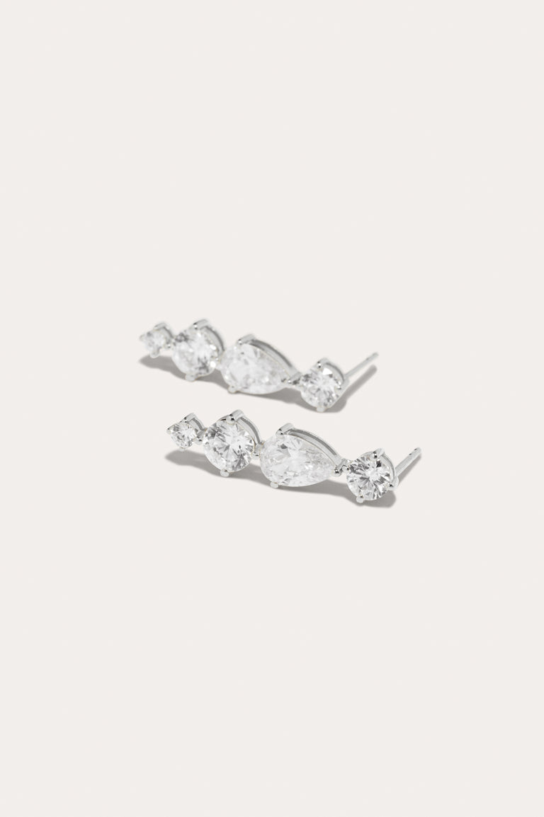 The Delusional "Time Vacuum" - Zirconia and Recycled Silver Earrings