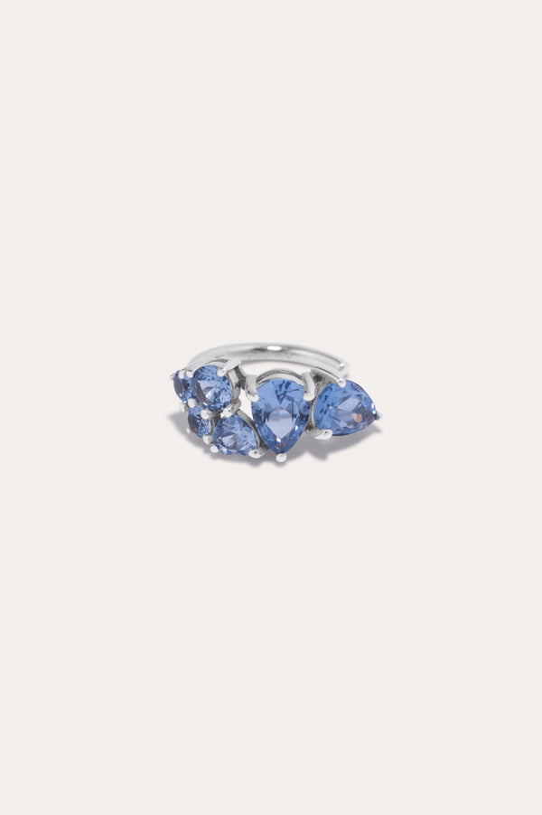 Bolt from the Blue - Synthetic Blue Spinel and Recycled Silver Ear Cuff