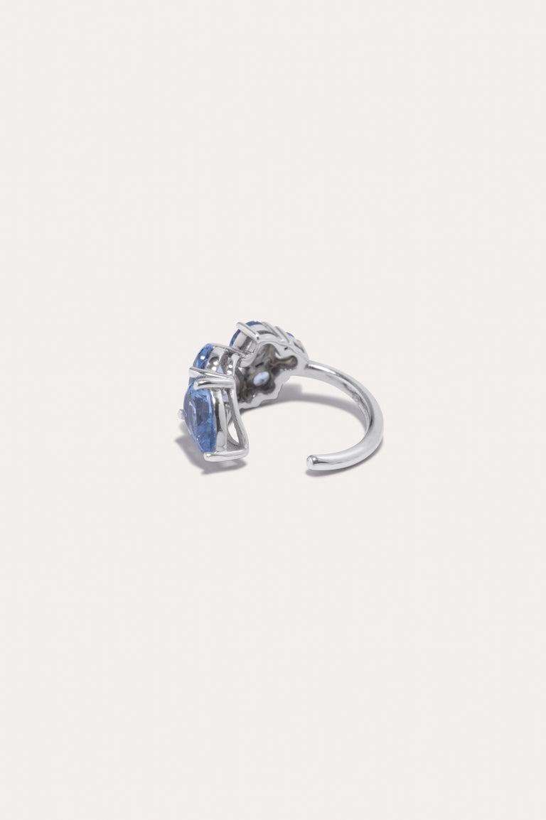 Bolt from the Blue - Synthetic Blue Spinel and Recycled Silver Ear Cuff
