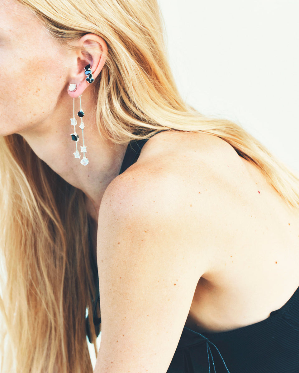 Bolt from the Blue - Boucles d'oreilles en résine verte et argent recyclé