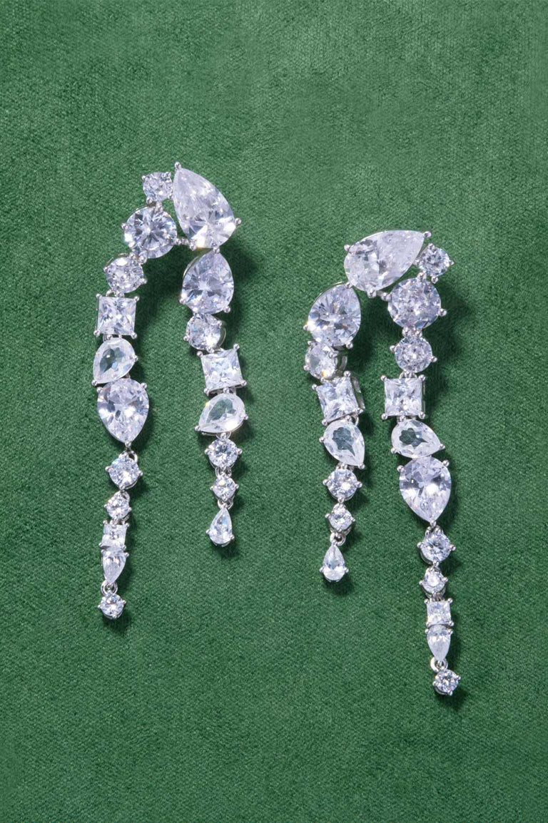 Corus - Zirconia and Recycled Silver Earrings