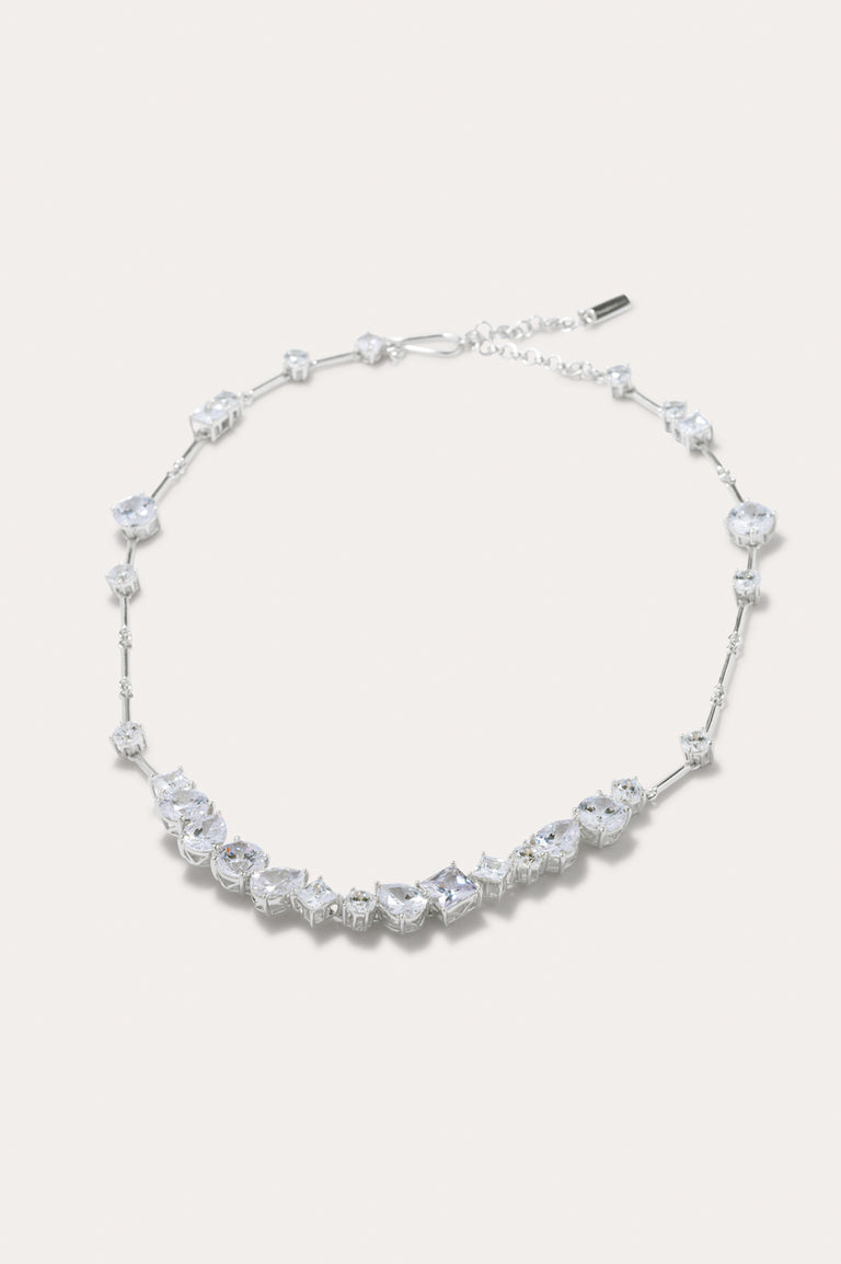 Z113 - Collier en oxyde de zirconium et argent recyclé
