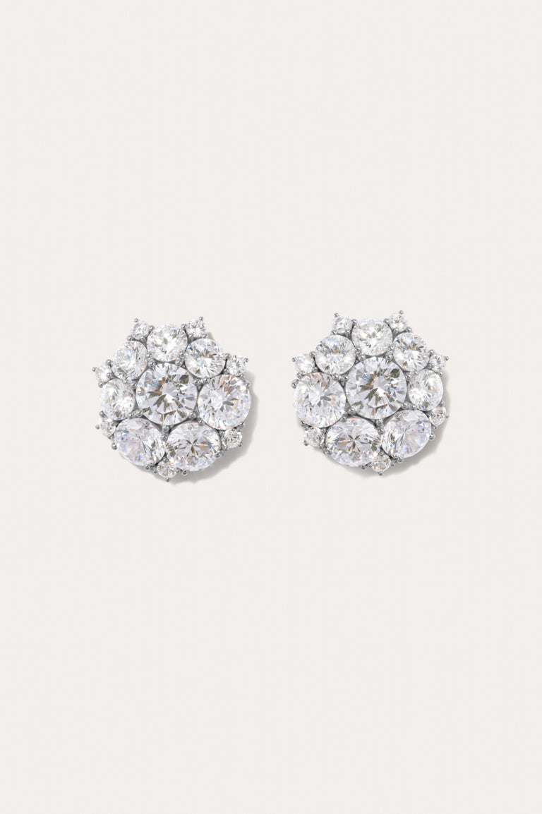 Z115 - Boucles d'oreilles en oxyde de zirconium et argent recyclé