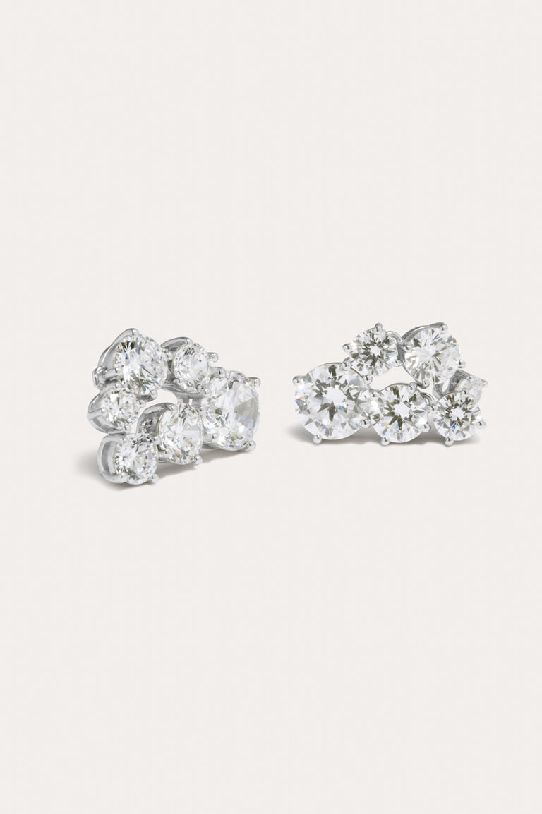 Z116 - Boucles d'oreilles en oxyde de zirconium et argent recyclé