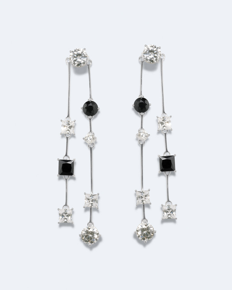 H93 - Boucles d'oreilles en résine verte et argent recyclé