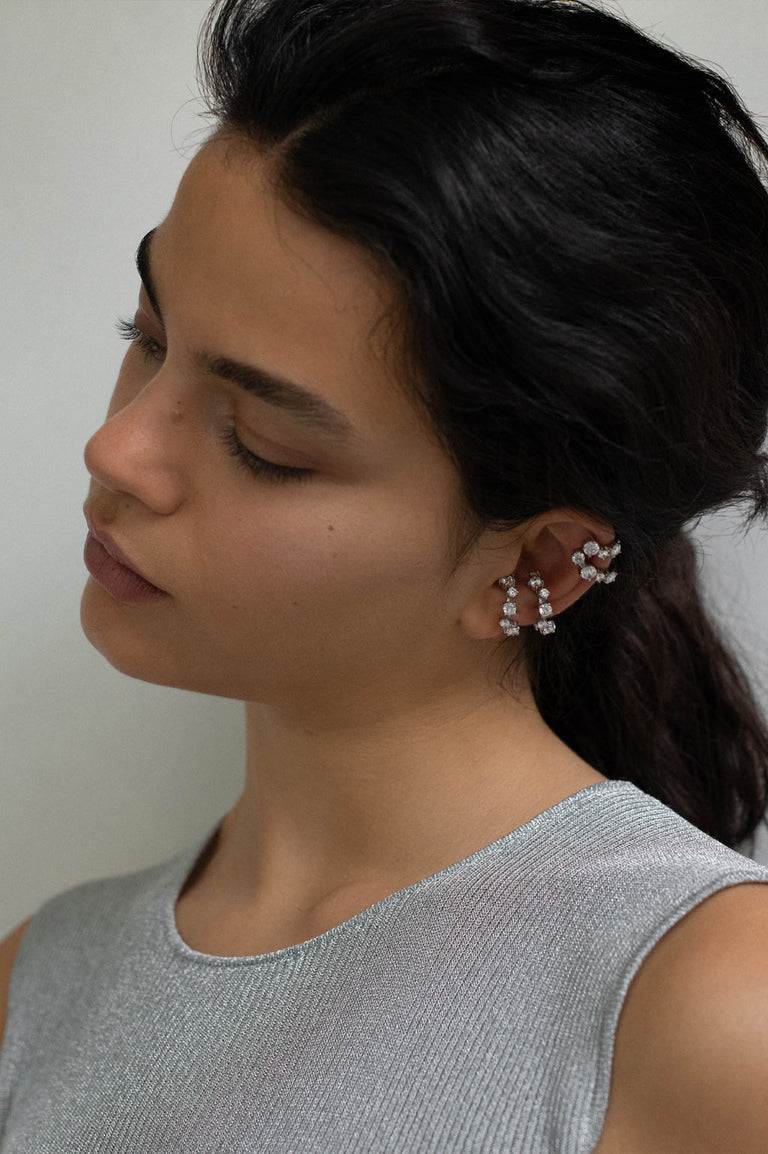 Horizons II - Zirconia and Sterling Silver Ear Cuff