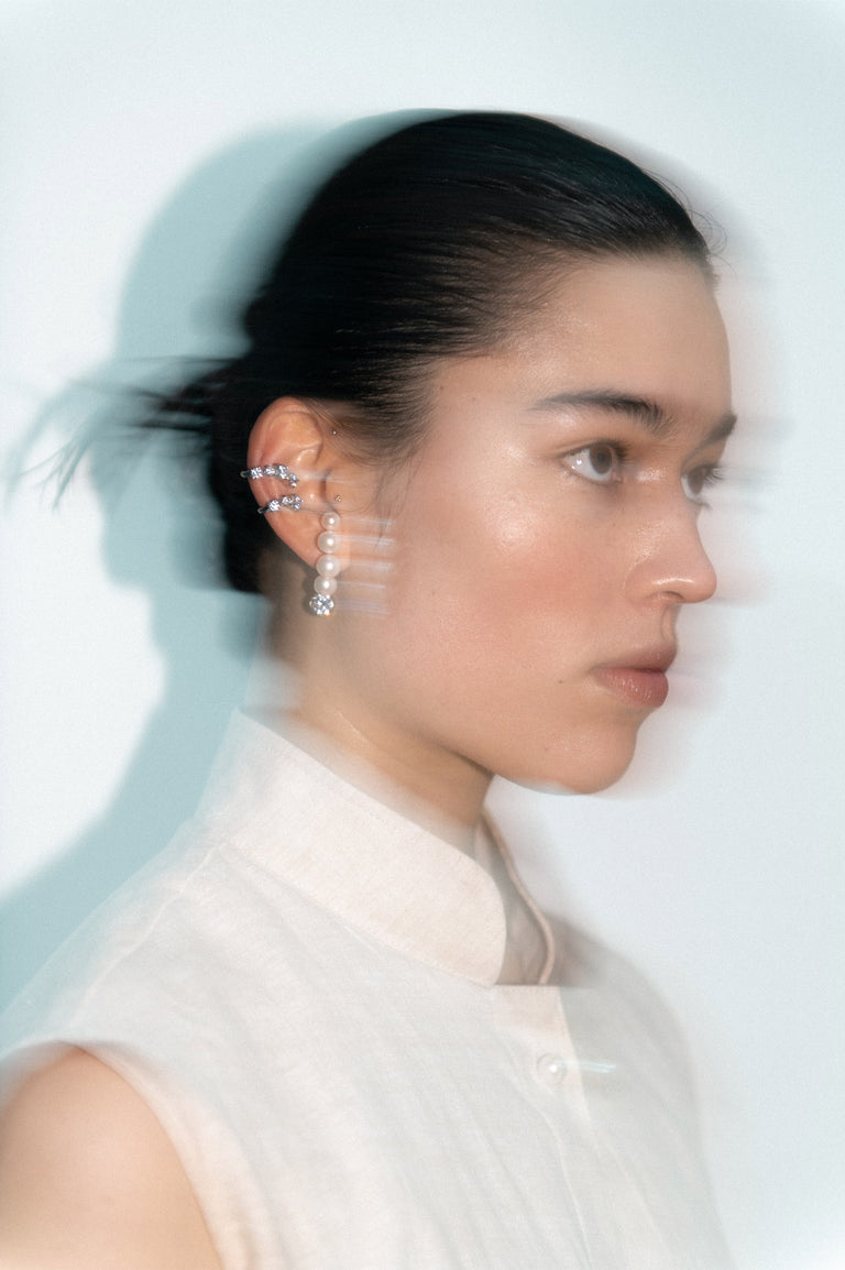 Horizons II - Zirconia and Sterling Silver Ear Cuff