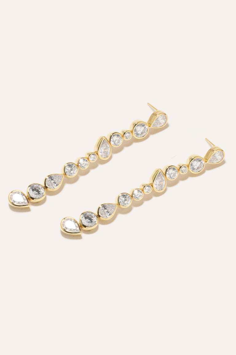 Glitch - Zirconia and Recycled Gold Vermeil Earrings