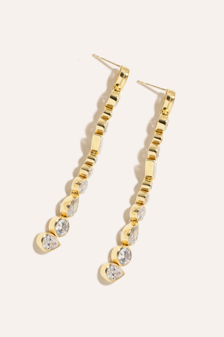Glitch - Zirconia and Recycled Gold Vermeil Earrings