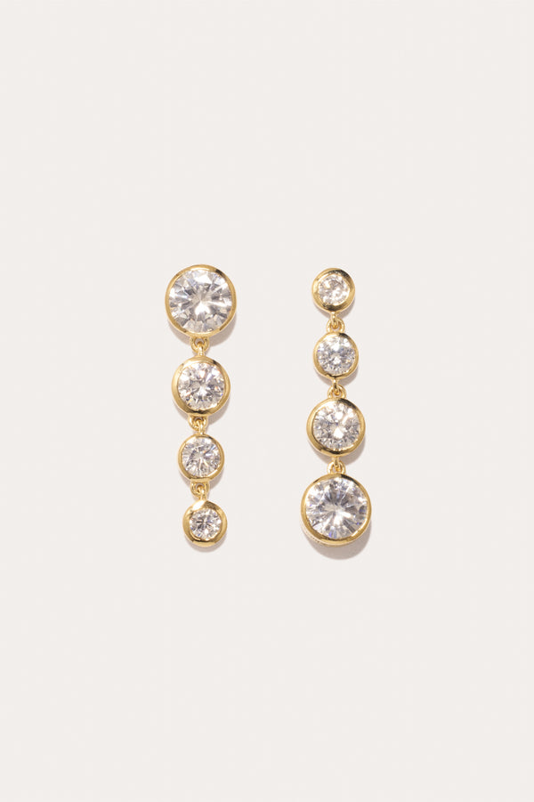 Lumière du Passé II - Boucles d'oreilles en oxyde de zirconium et vermeil
