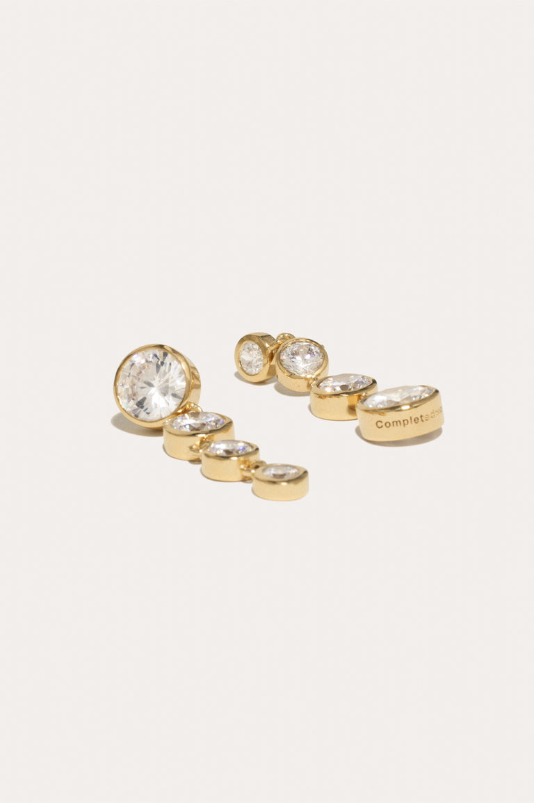 Light of the Past II - Cubic Zirconia and Gold Vermeil Earrings