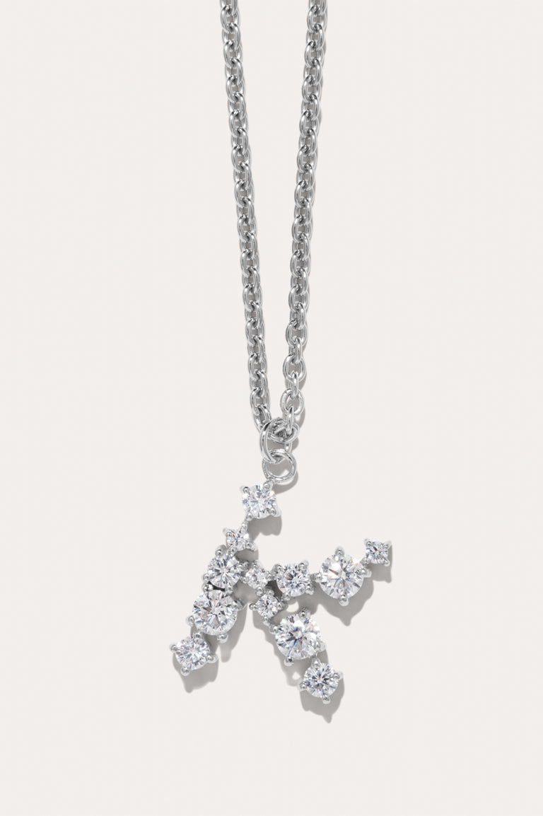 Pendentif Glitchy K en oxyde de zirconium et plaqué rhodium