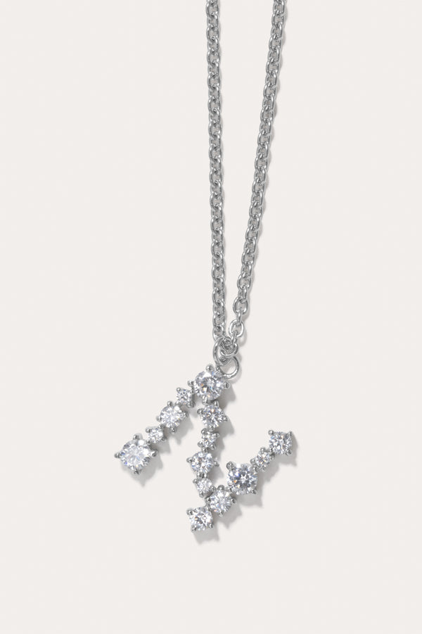 Pendentif plaqué rhodium et oxyde de zirconium Glitchy N