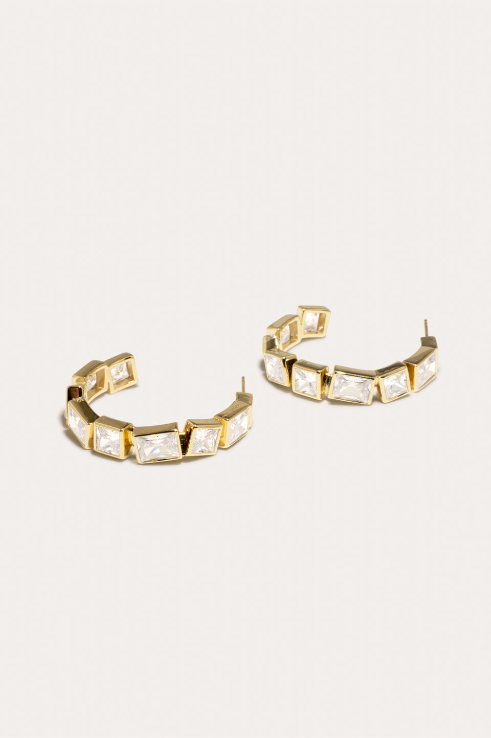 Spiky Personality - Zirconia and Recycled Gold Vermeil Earrings
