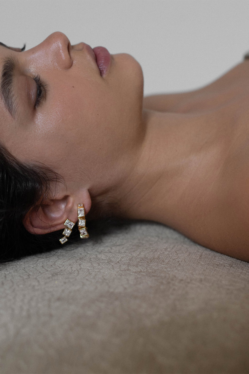Spiky Personality - Zirconia and Recycled Gold Vermeil Earrings
