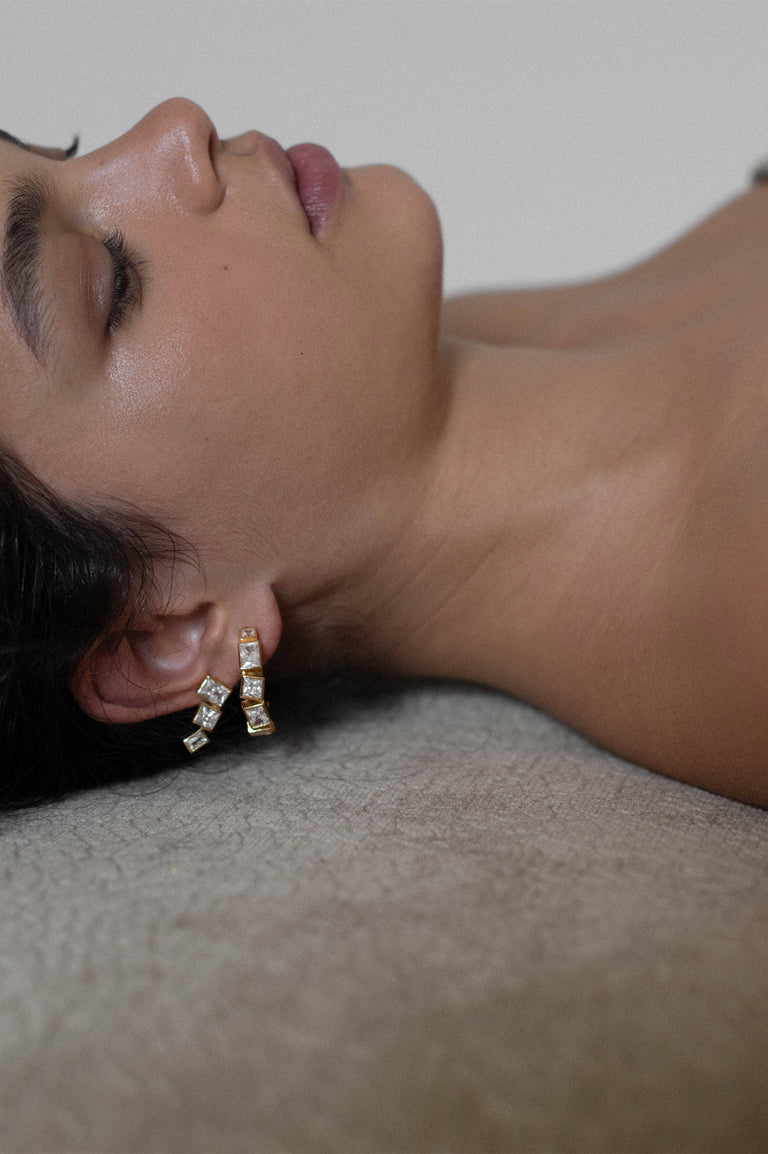 Z31 - Zirconia and Recycled Silver Earrings