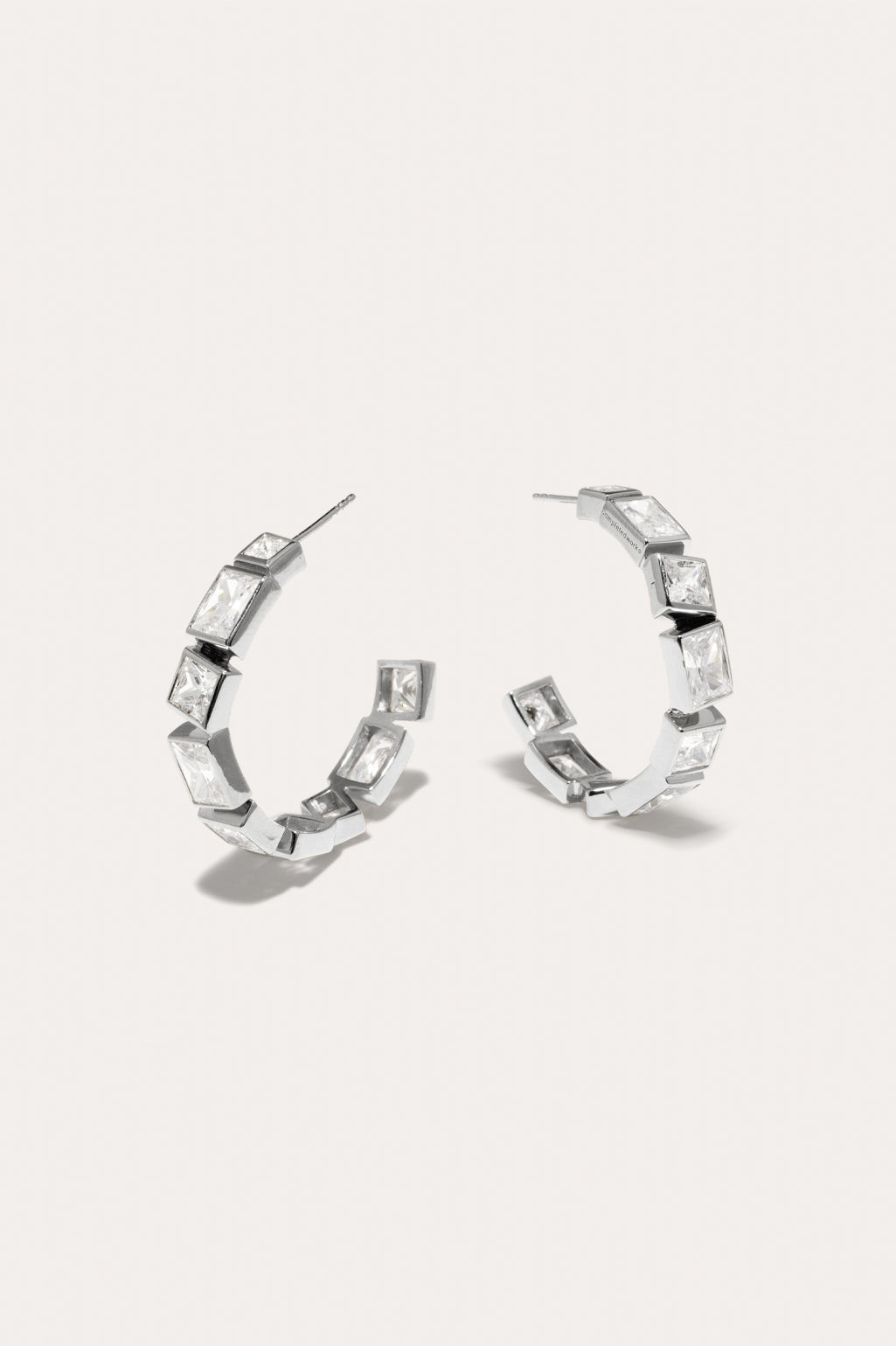 Silver hoops with hot sale cubic zirconia