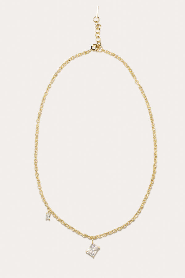 Rêves chiffrés - Collier en zircone et vermeil