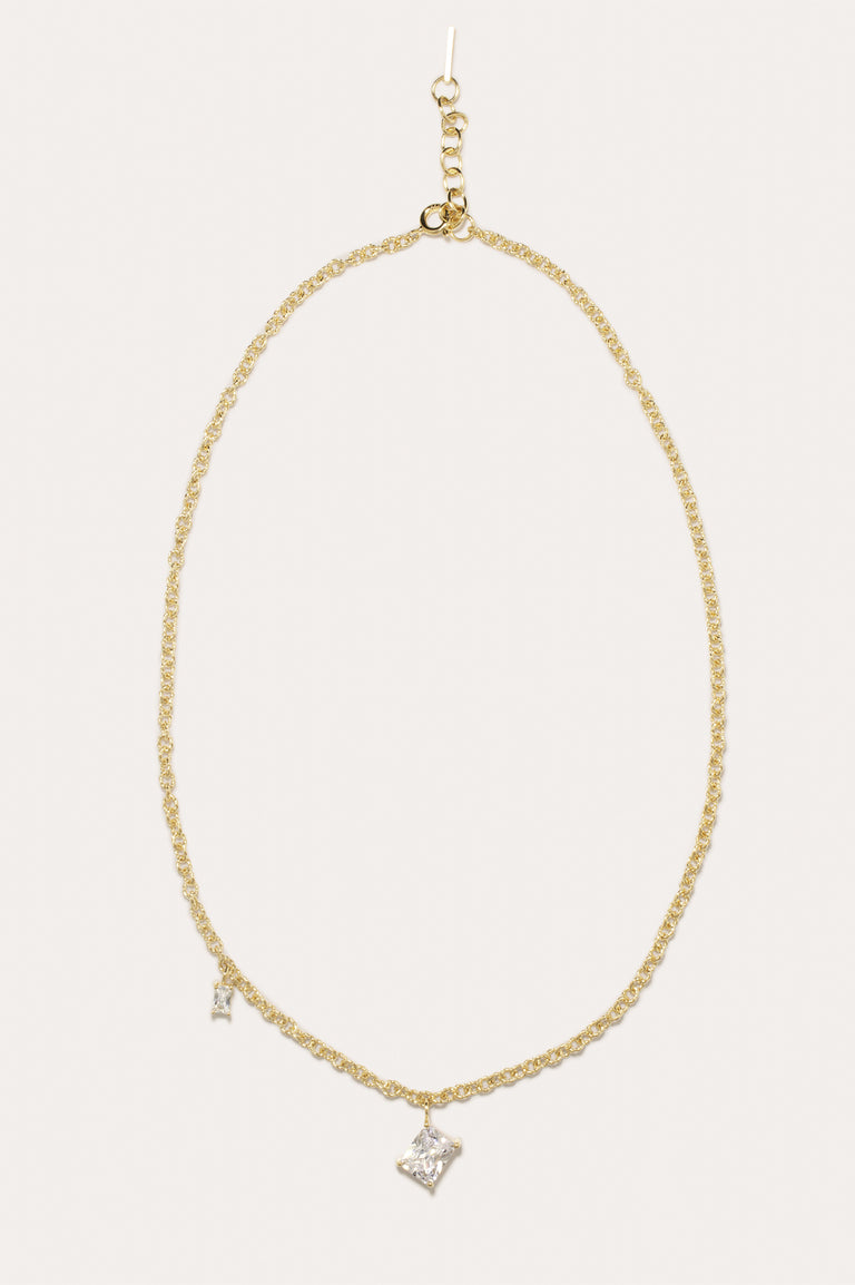 Rêves chiffrés - Collier en zircone et vermeil