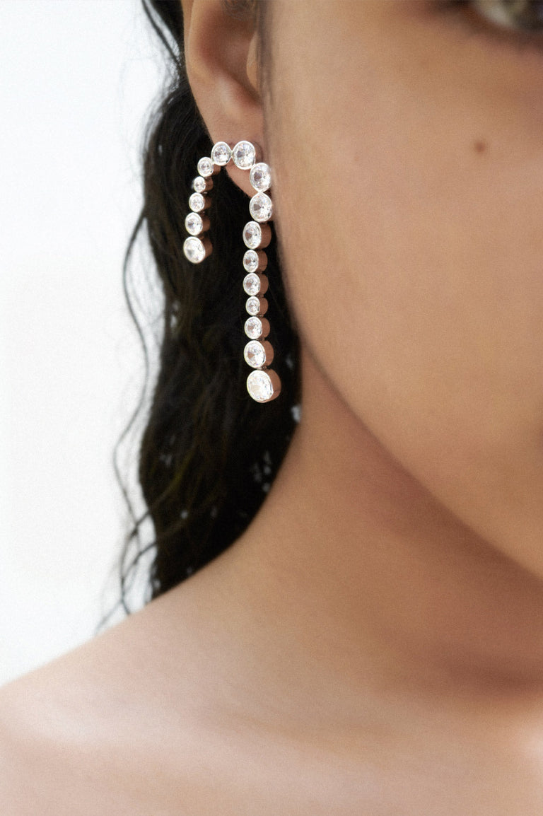 Glade - Boucles d'oreilles en Zircone et Argent Recyclé