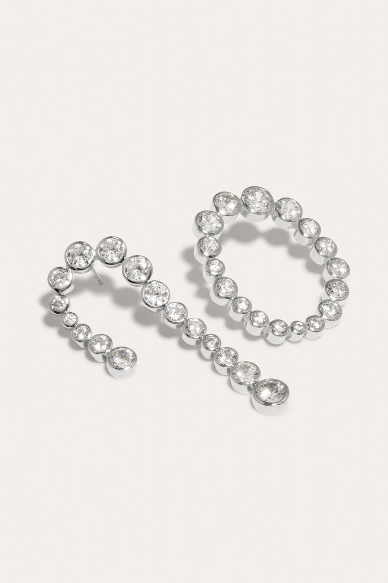 Glade - Boucles d'oreilles en Zircone et Argent Recyclé