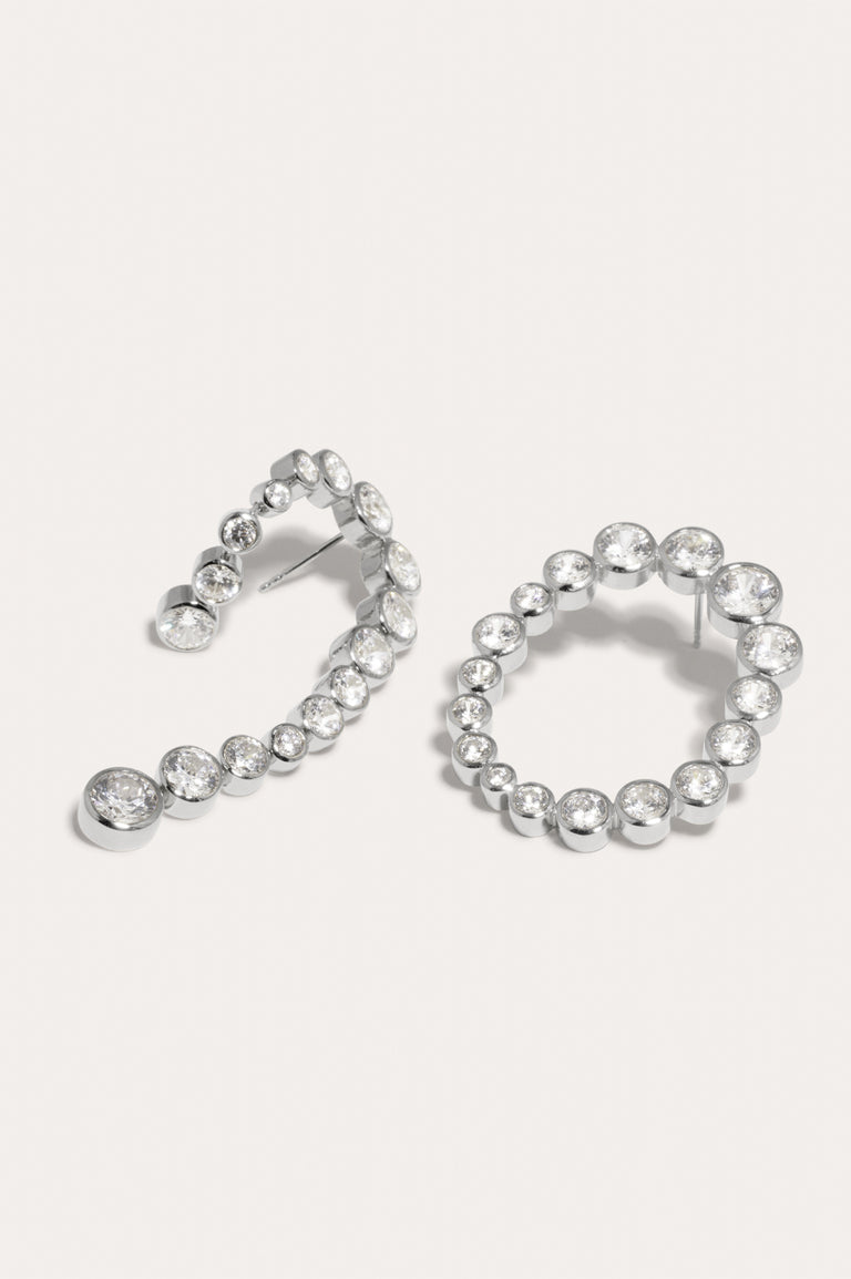 Glade - Boucles d'oreilles en Zircone et Argent Recyclé