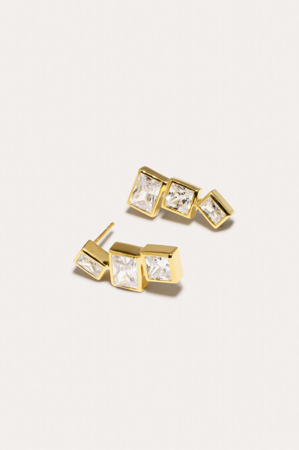 How to Get a Low Score at Tetris - Zirconia and Recycled Gold Vermeil Earrings
