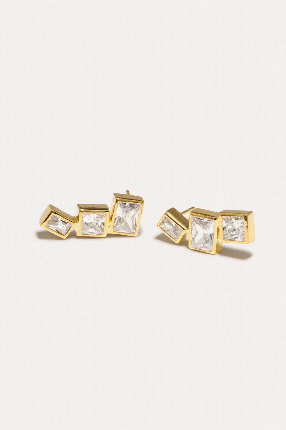 How to Get a Low Score at Tetris - Zirconia and Recycled Gold Vermeil Earrings