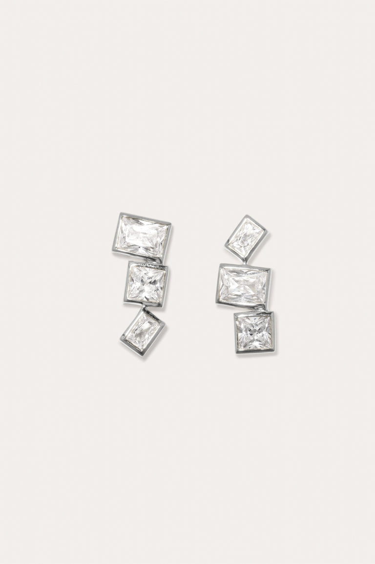 How to Get a Low Score at Tetris - Cubic Zirconia and Recycled Silver Earrings
