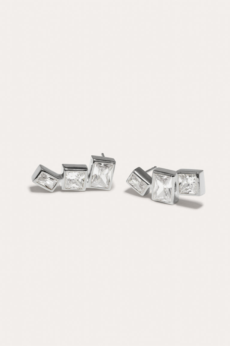 How to Get a Low Score at Tetris - Zirconia and Recycled Silver Earrings