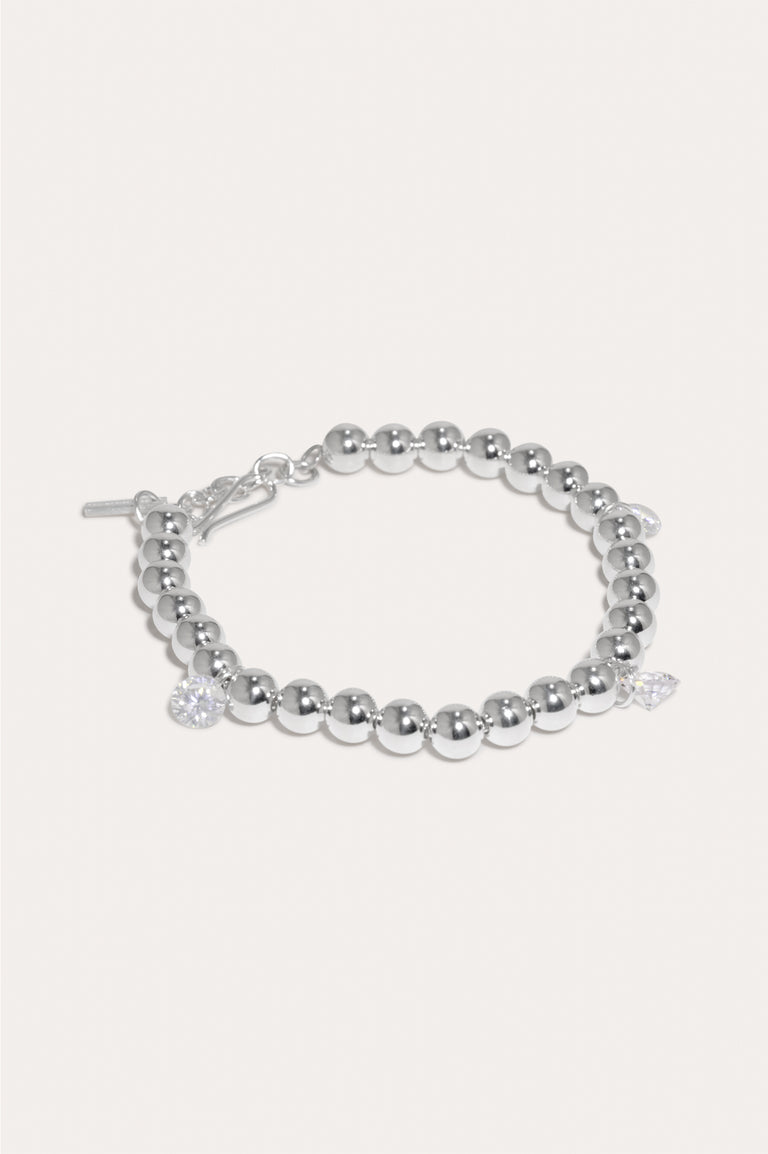 Every Cloud Has A Silver Lining - Zirconia and Sterling Silver Bracelet