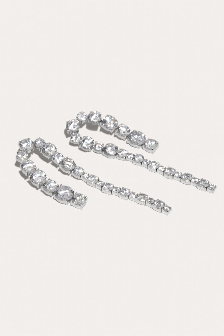 Sleuth - Boucles d'oreilles en zircone et argent recyclé