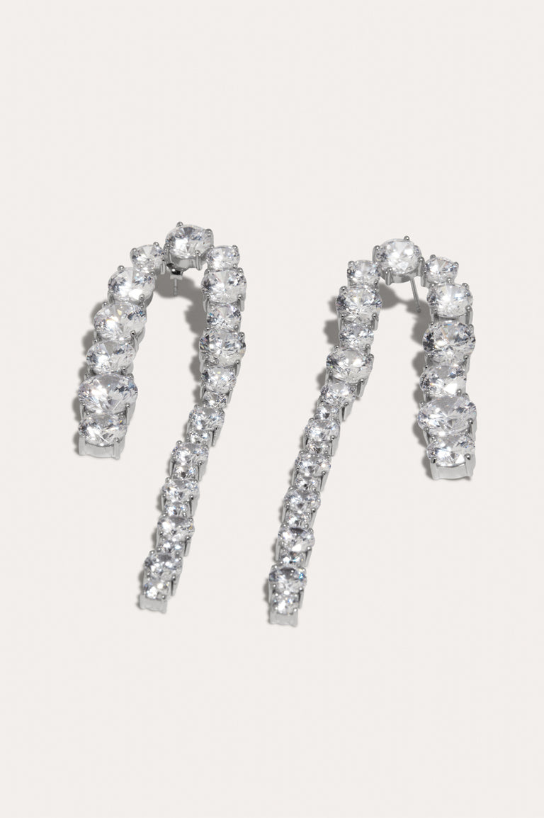 Sleuth - Boucles d'oreilles en zircone et argent recyclé