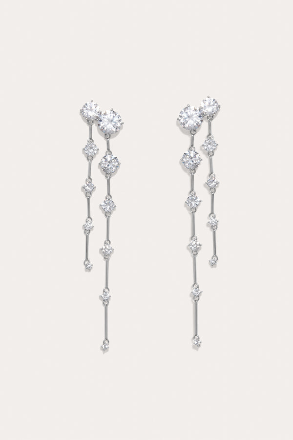 Memory Lane - Boucles d'oreilles en argent recyclé et zircone