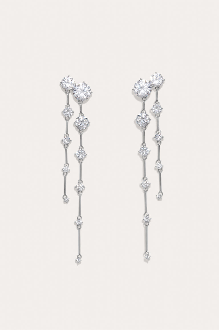 Memory Lane - Boucles d'oreilles en argent recyclé et zircone
