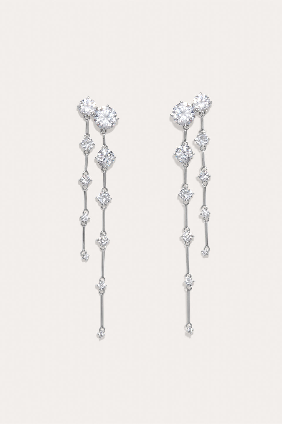 Memory Lane - Zirconia and Recycled Silver Earrings