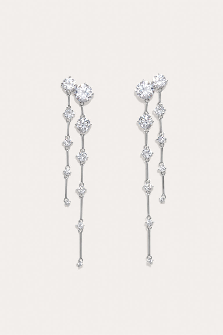 Memory Lane - Cubic Zirconia and Recycled Silver Earrings