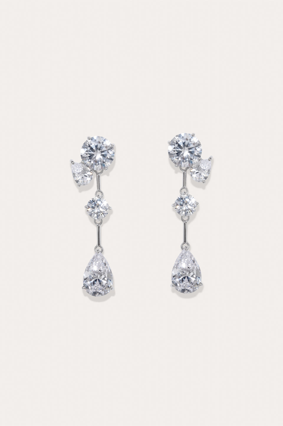 The Torrents That Flow Under The Ice - Zirconia and Recycled Silver Earrings