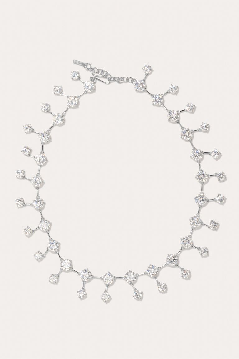 Memory Lane - Zirconia and Recycled Silver Necklace