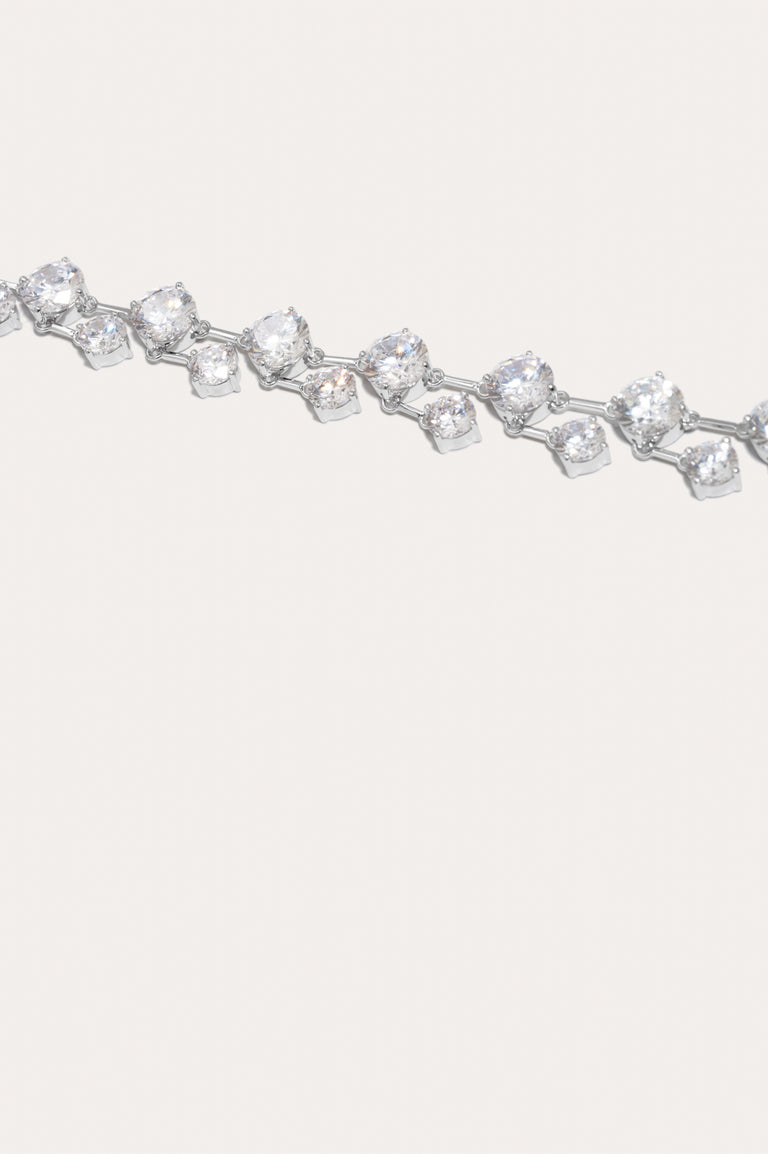 Memory Lane - Zirconia and Recycled Silver Necklace