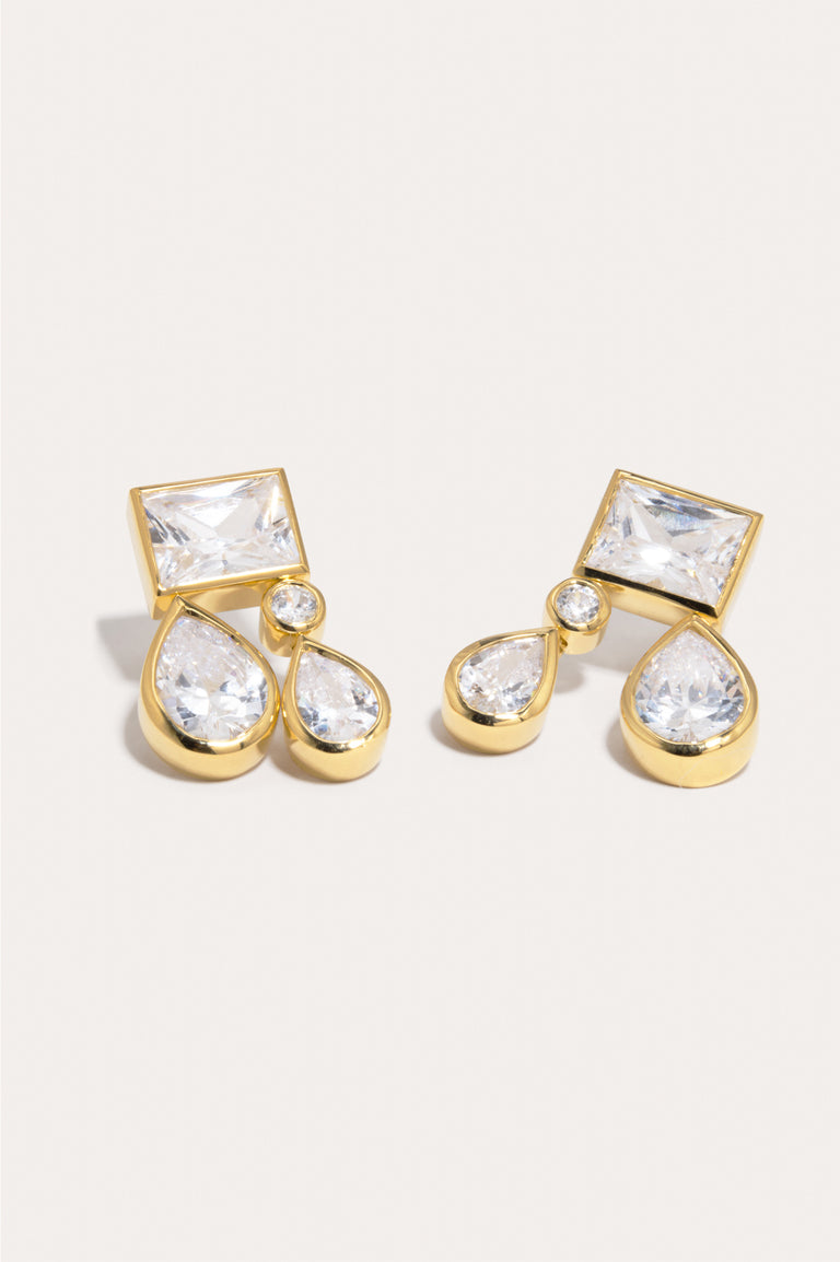 Z50 - Zirconia and Recycled Gold Vermeil Earrings